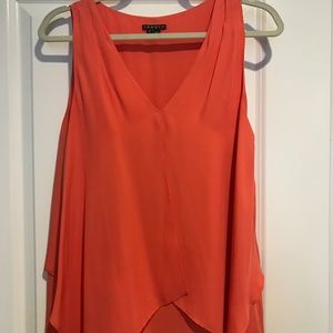 THEORY SILK Slit Front Blouse